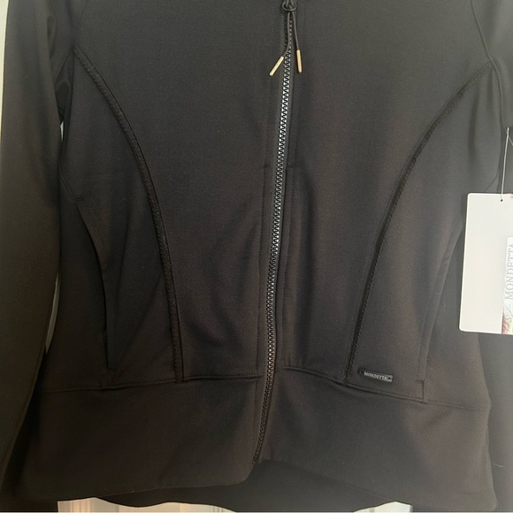 NWT MONDETTA Women's Black Full Zip-up Athleisure Jacket with Hood Size Small - Picture 2 of 9